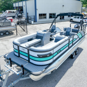 (SOLD) Aruba Blue - 2025 Bentley Elite 253DC Swingback w/ Mercury 300XL 25" & Trailer