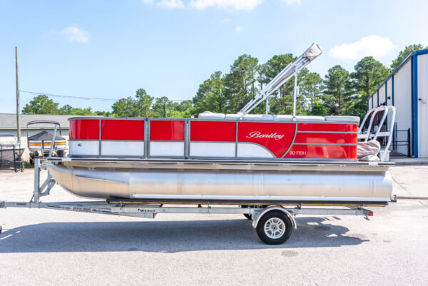 Red - 2024 Bentley 200 Fish Pontoon w/ Mercury 115ELPT CT & Wesco Trailer - Image 12