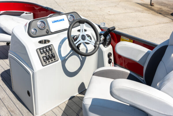 Red - 2024 Bentley 200 Fish Pontoon w/ Mercury 115ELPT CT & Wesco Trailer - Image 8