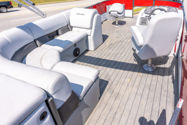 Red - 2024 Bentley 200 Fish Pontoon w/ Mercury 115ELPT CT & Wesco Trailer - Image 4
