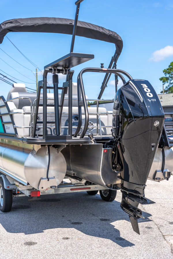 (SOLD) Aruba Blue - 2025 Bentley Elite 253DC Swingback w/ Mercury 300XL 25" & Trailer - Image 9
