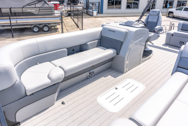(SOLD) Aruba Blue - 2025 Bentley Elite 253DC Swingback w/ Mercury 300XL 25" & Trailer - Image 18