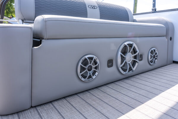 (SOLD) Aruba Blue - 2025 Bentley Elite 253DC Swingback w/ Mercury 300XL 25" & Trailer - Image 14