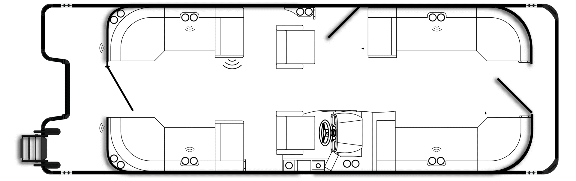 Black - 2026 Bentley Elite 253 Admiral w/ Mercury 250XL and Trailer