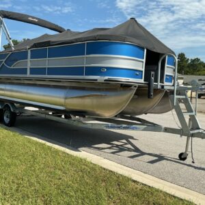 Blue - 2026 Bentley Legacy 223 Swingback Tri-toon w/ Mercury 150ELPT and Trailer